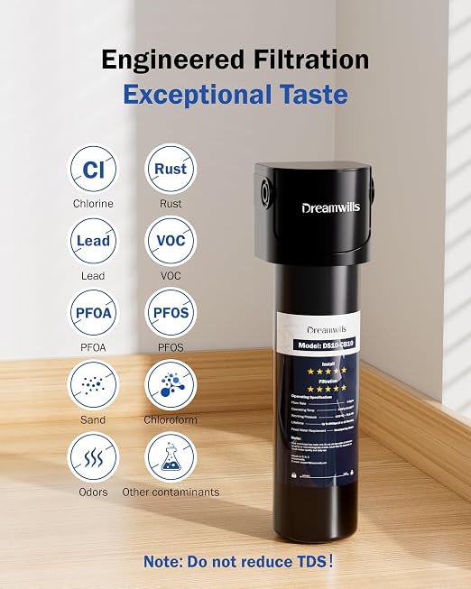 Dreamwills DS10 Under Sink Water Filter System, 1.3 GPM Direct Connect Kitchen - Image 2