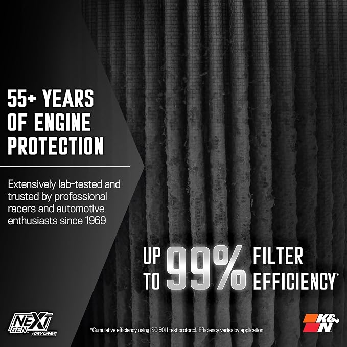 K&N NextGen Cold Air Intake System: Dry-Flow Cotton Filter: Compatible - Image 7