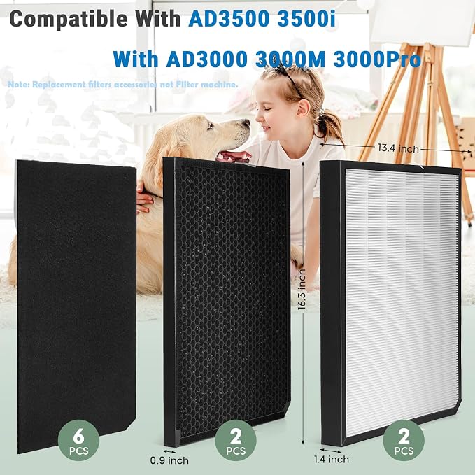 3500 Filters Replacement Parts Set Paper Frame Compatible - Image 3