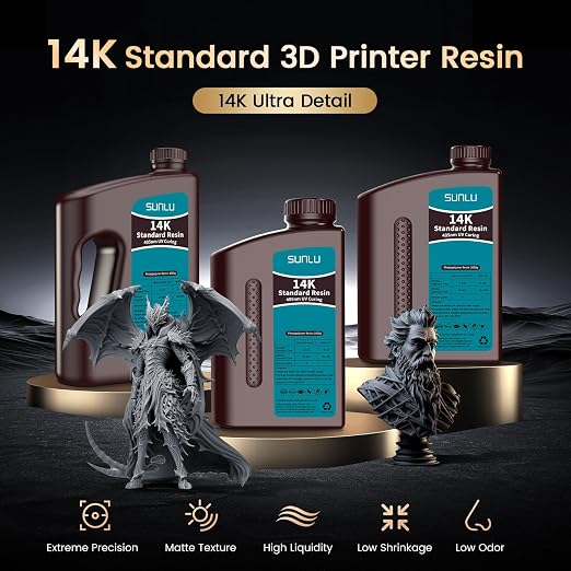 SUNLU 14K High Precision 3D Printer Resin 2KG, Standard 3D Printing Resin - Image 2