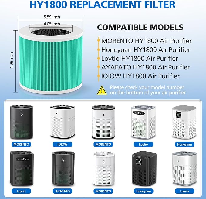 4 Pack HY1800 Replacement Filter Compatible - Image 2