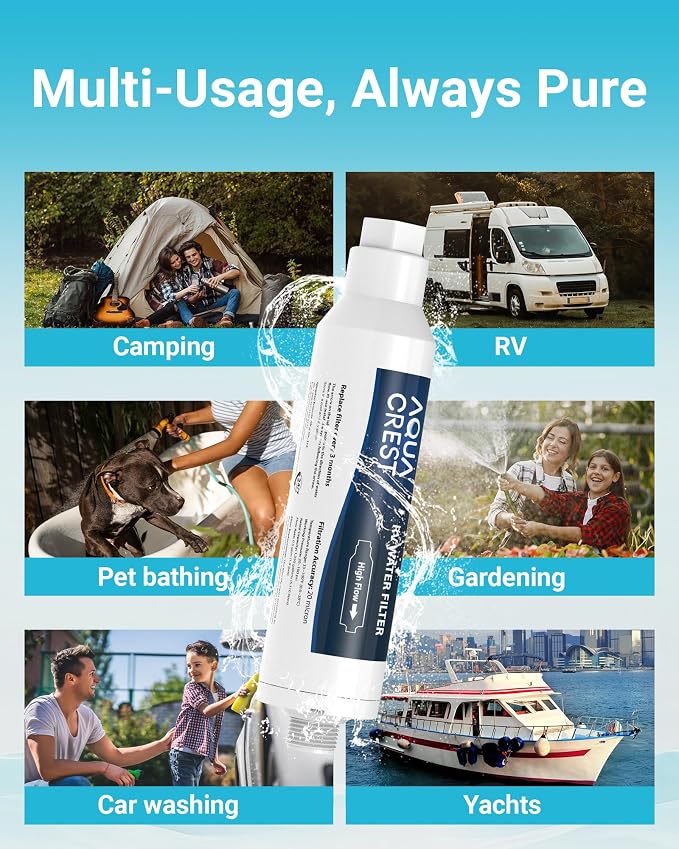 AQUA CREST RV Inline Hose Water Filter, Garden and Camper, NSF Certified - Image 8