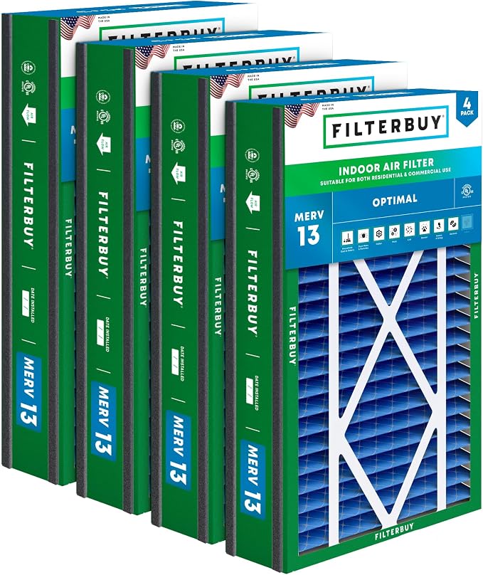Filterbuy 16x25x3 Air Filter MERV 13 Optimal Smoke & Allergy Defense, by Filterbuy
