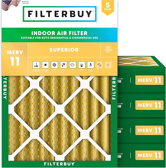Filterbuy 18x20x4 Air Filter MERV 11 Superior Pet & Allergy Defense, by Filterbuy