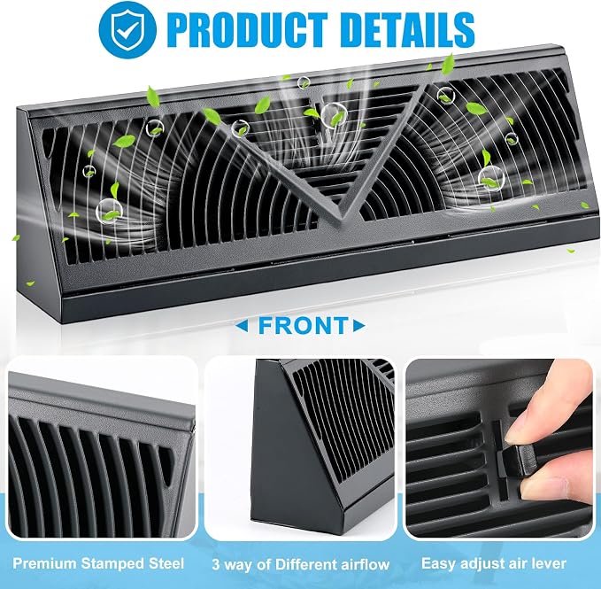Yaocom 2 Pack Baseboard Register Vent 18 Inch Duct Opening Size Vent Covers - Image 3