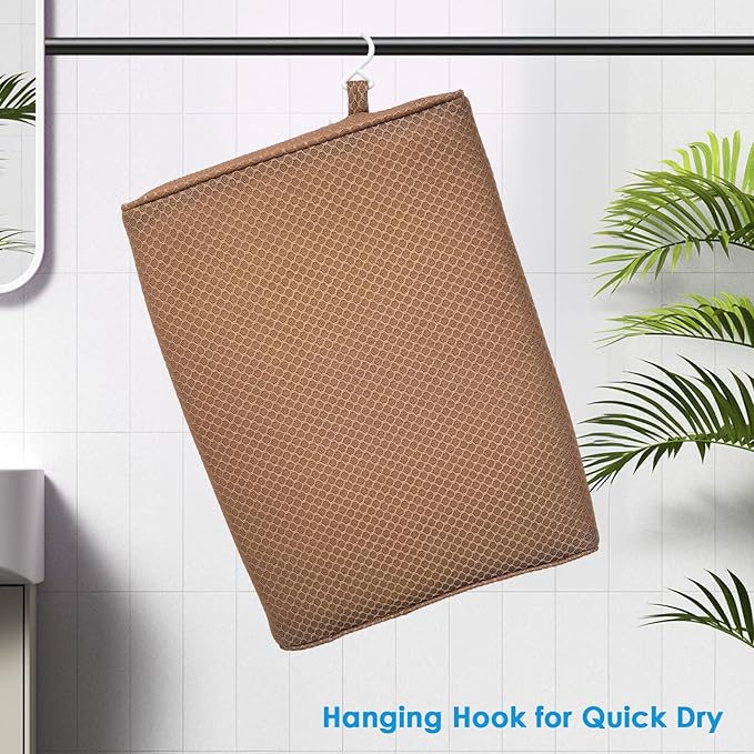 AEROiVi Shower Seat Cushion, Shower Chair Cushion for Transfer Benches in Bathtub, Cushion for Sauna, 3D Mesh Pad with Hook, Slip-Resistant, Design for Elderly, Senior, Handicap Disabled