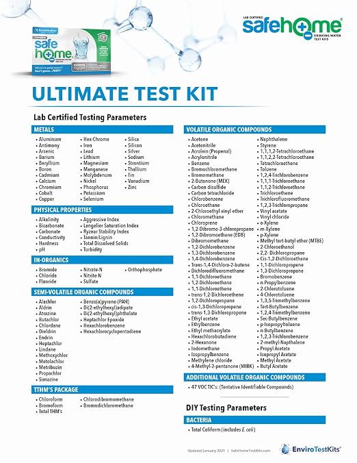 Safe Home® 200-in-1 Ultimate Drinking Water Test Kit – Tests - Image 5
