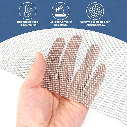 uxcell 20 Mesh 118" x 12" Woven Wire Mesh, 304 Stainless Steel Air Vent Filter - Image 5