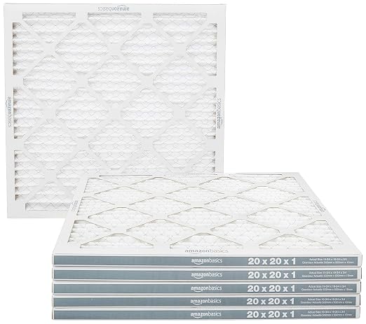 Amazon Basics 20x20x1 Air Filter 6-Pack, MERV 11 AC Furnace Filters, Allergy by AmazonBasics
