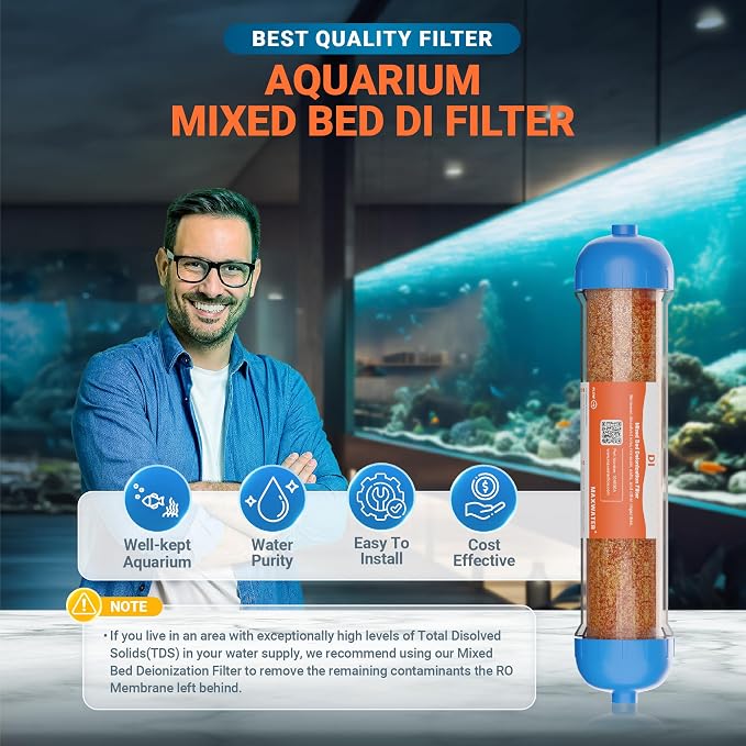 Mixed Bed Ion Exchange Aquarium Filter Resin 0 PPM RO DI Refillable Housing - Image 6