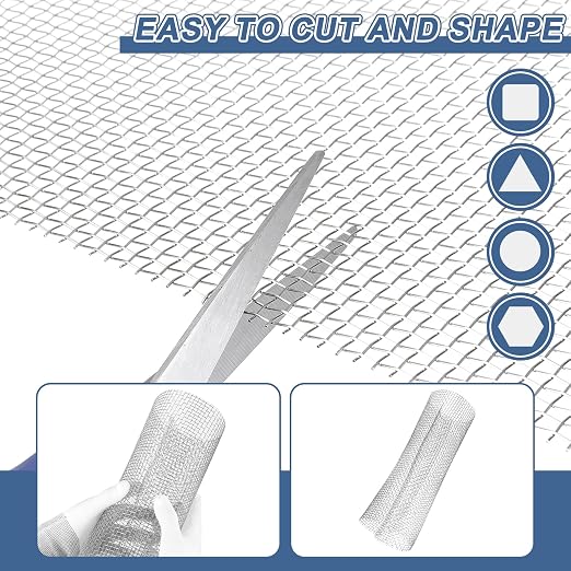 uxcell 6 Mesh 79" x 12" Woven Wire Mesh, 304 Stainless Steel Air Vent Filter - Image 4
