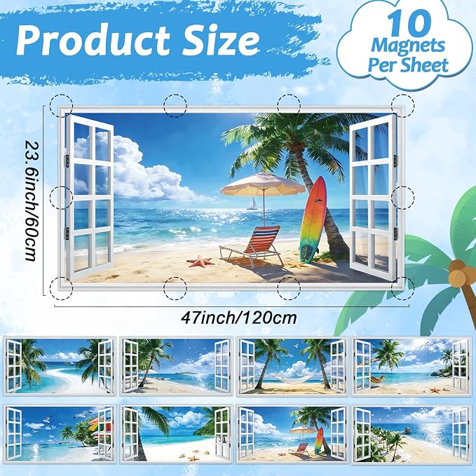 8 Pcs Summer Beach Fluorescent Light Covers - Image 2