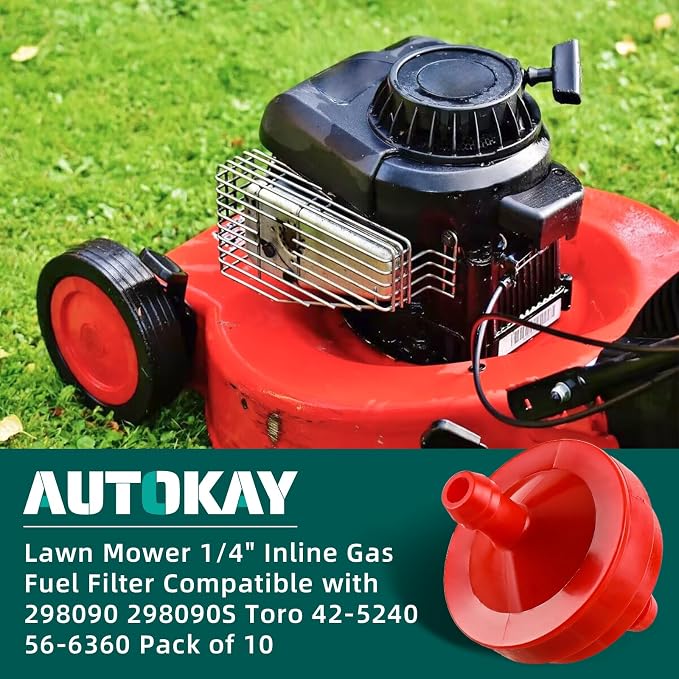 AUTOKAY Lawn Mower 1/4" Inline Gas Fuel Filter Compatible - Image 4