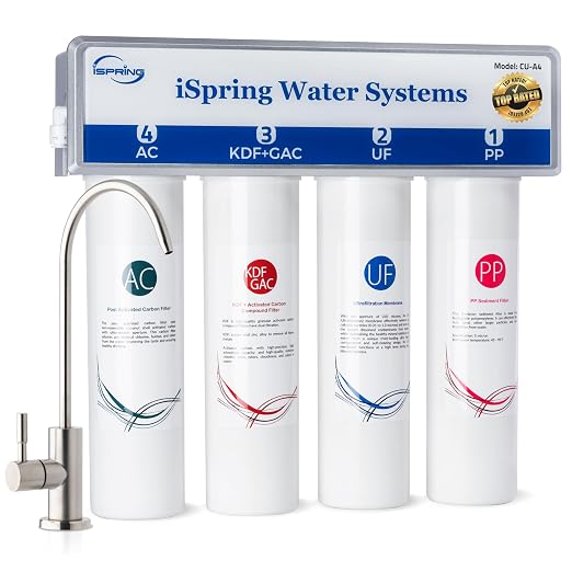 iSpring CU-A4 0.01μm Ultra-Filtration Under Sink Water Filter System, Tankless by iSpring
