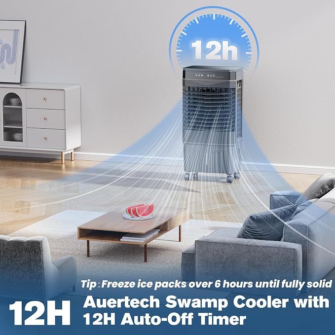Auertech 8.2 Gal Swamp Cooler, 2800 CFM Windowless Portable Air Conditioner - Image 2