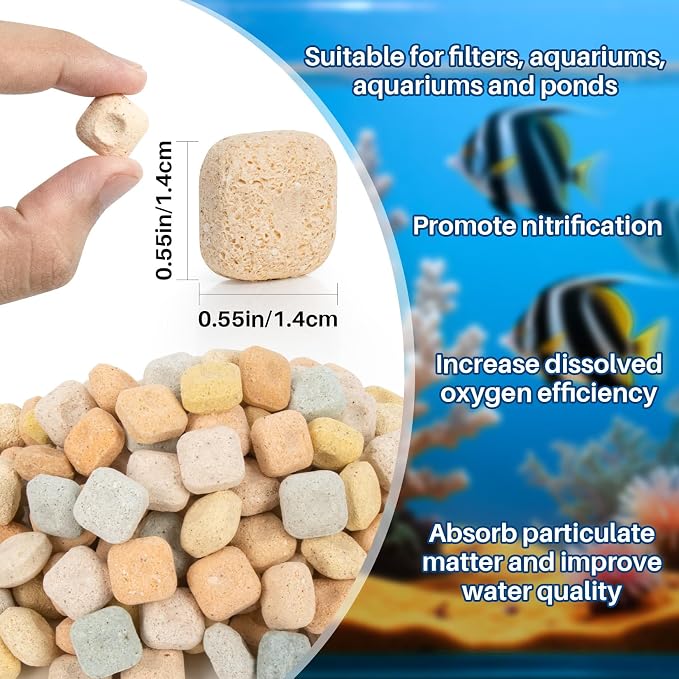 MAQIHAN Aquarium Bio Filter Media - 300g Ceramic Rings Balls - Image 2