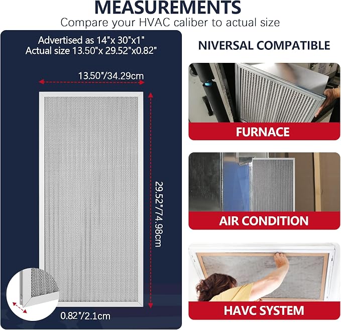 14x30x1 Electrostatic Air Filter, MERV 8 Reusable Aluminum AC/HVAC Furnace - Image 6