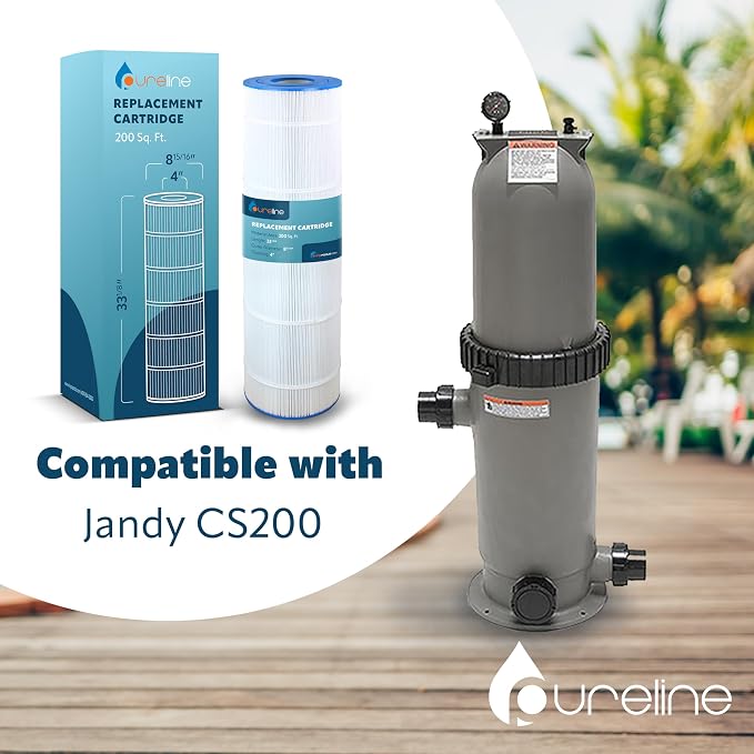 Pureline Pool Replacement Cartridge Filter, 200 Sq Ft, Compatible - Image 2