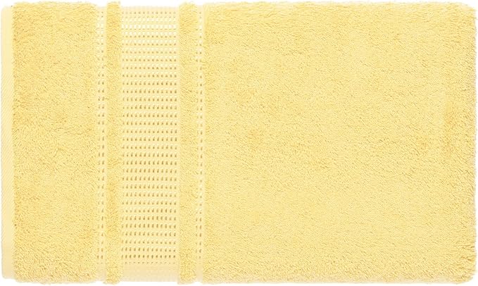 Melissa Linen 2-Piece Turkish Cotton Face & Hand Towels - 20 in x 35 in, Absorbent, Quick Dry, Durable & Soft, Spa & Hotel Quality (Light Yellow)