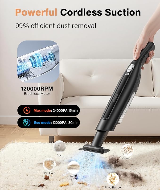 Handheld Vacuum Cordless, 24KPA High Power Car Vacuum - Image 2