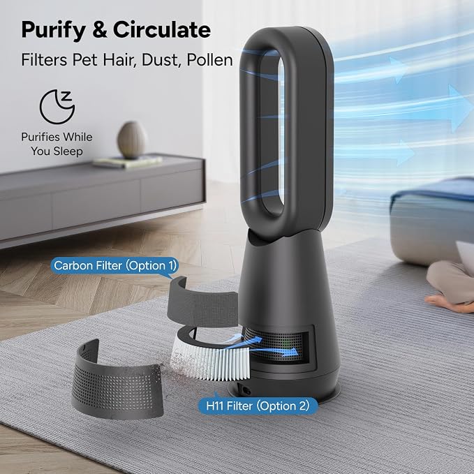 2-in-1 Bladeless Tower Fan - Image 2