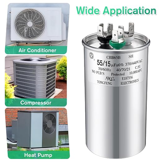 55+15 uF±6% 370/440V CBB65 Dual Run Round Capacitor - Image 6