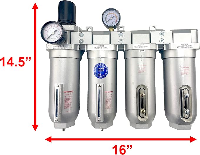 4 STAGE SUPER DUTY INDUSTRIAL GRADE ULTRA CLEAN FILTER REGULATOR COALESCING - Image 2
