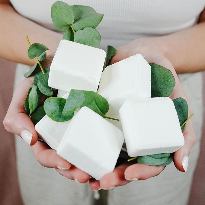 Shower Steamers Aromatherapy - USA Made with Natural Ingredients & Eucalyptus Essential Oil, Christmas Stocking Stuffers for Men & Women, Large Shower Bombs, White Elephant Relaxation Spa Gifts