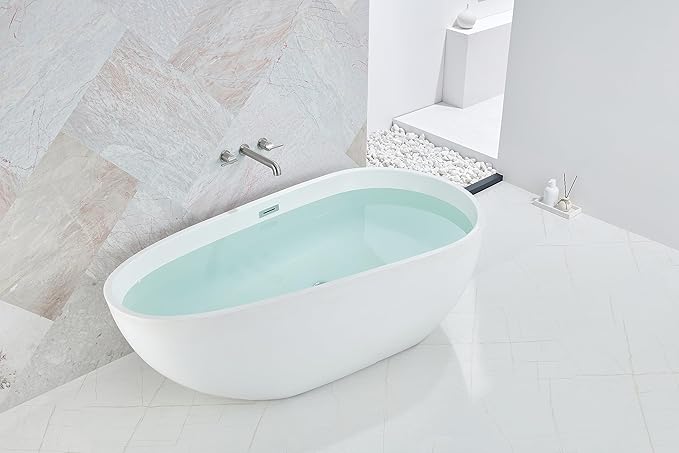 SITGES Solid Brass Wall Mount Tub Filler, 10" Long Spout Reach Wall Mount Bathtub Faucet with Two Lever Handles, High-End Design, High Flow Bathtub Faucet with Rough-in Valve Included,Brushed Nickel