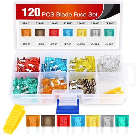 Nilight 120Pcs Blade Fuses Assortment 5, 30 AMP Regular Mini ATM/APM Blade Fuses by Nilight