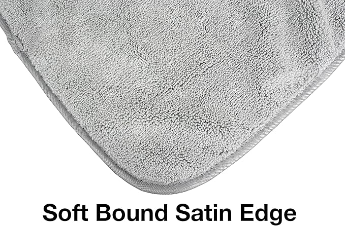 Eurow Microfiber Washcloths, Ultra Soft, Super Absorbent, Fast Drying, Hypoallergenic, Gentle on Skin, Machine Washable Face & Body Cloths,13 x 13 in, 4-Pack, Gray