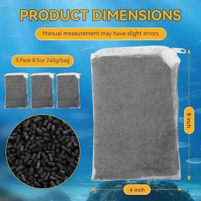 3 Pack 8 Oz Pro-C Aquarium Canister Filter Media Bag - Image 2