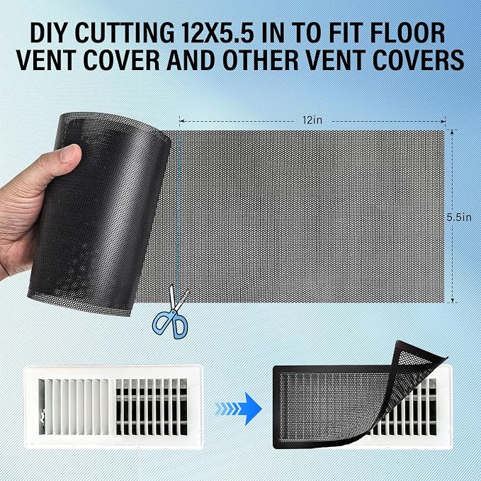 39x5.5 inch Customizable DIY Floor Vent Covers, Magnetic PVC Vent Mesh - Image 8