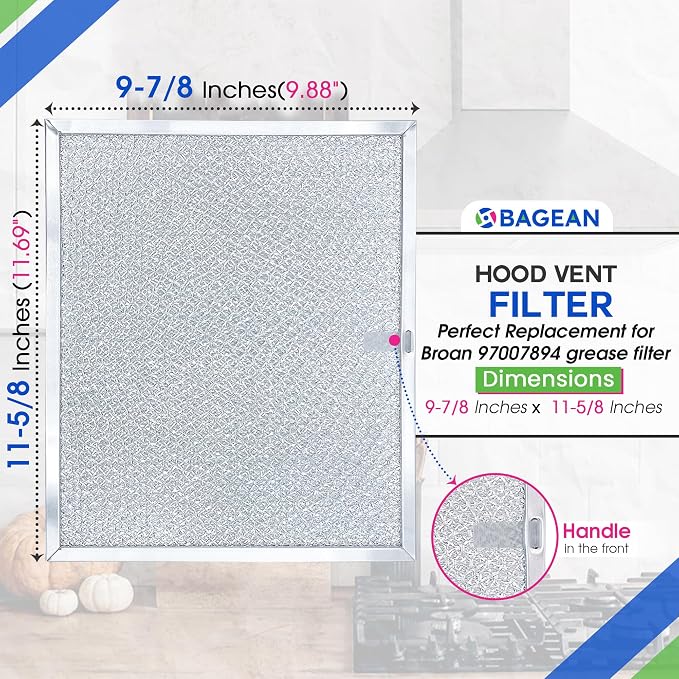 Bagean Stove Hood Vent Filter 9.87" x 11.62" 97007894 Compatible - Image 3
