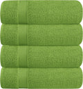 BELZZI Home Ultra Soft 4 Pack Oversized Bath Towel Set 27x54, Cotton Compact Bath Towels, Highly Absorbant Eco-Friendly Quickdry & Lightweight Towel, Ideal for Gym Travel Camp Pool - Kiwi Green