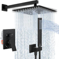 KES Shower Faucet, Shower Faucets Sets Complete 12 Inch Rain Shower Head with Handheld Spray, Pressure Balance Shower System (cUPC Certified Shower Valve Included), Matte Black, XB6230F18S12-BK