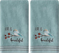 SKL Home by Saturday Knight Ltd. Life Is Beautiful 2 Pc Hand Towel Set, Aqua