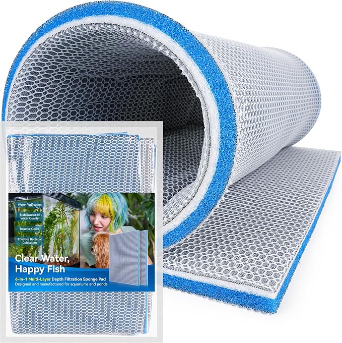 Borlech 8-Layer Fast-Acting Aquarium Filter Pad by Borlech