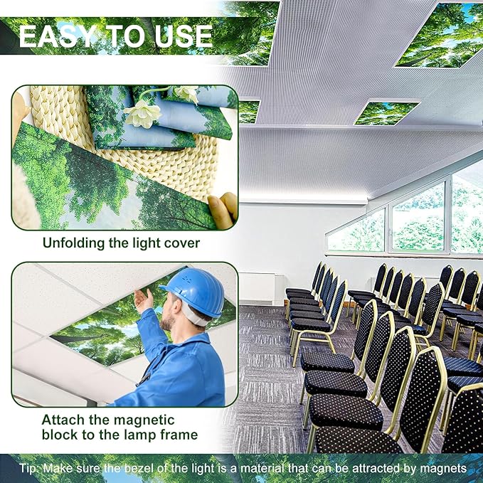 Aheroi Flourescent Light Covers, Classroom Light Cover Ceiling Light Filters - Image 6