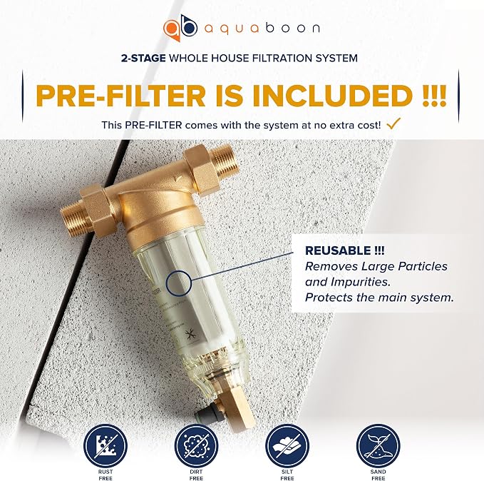 2-Stage Water Filter System 20x4.5 inch Comes - Image 3