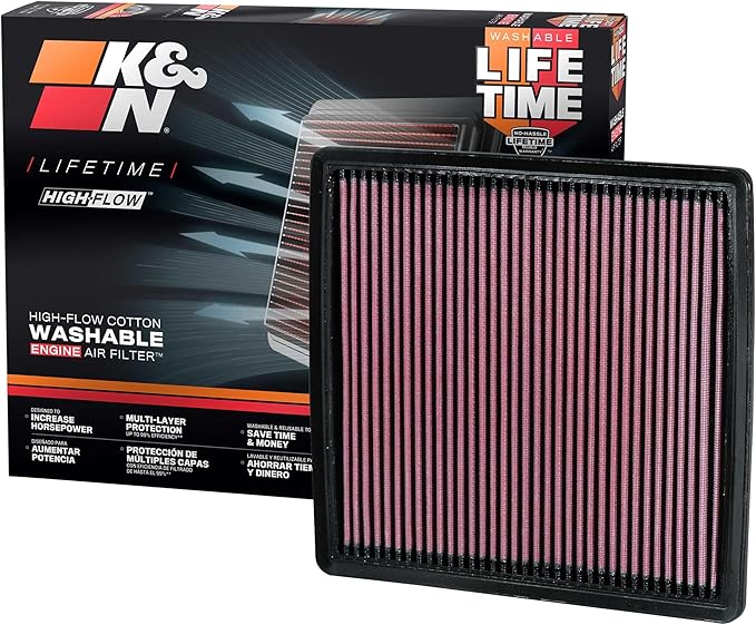 K&N High-Flow Original Lifetime Engine Air Filter: Increase Performance by KNEngineeringInc