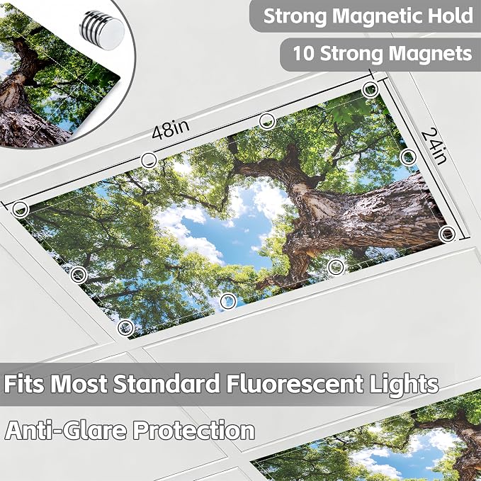 4 Pack 2x4 FT Magnetic Fluorescent Light Covers, Ceiling Light Filters - Image 2