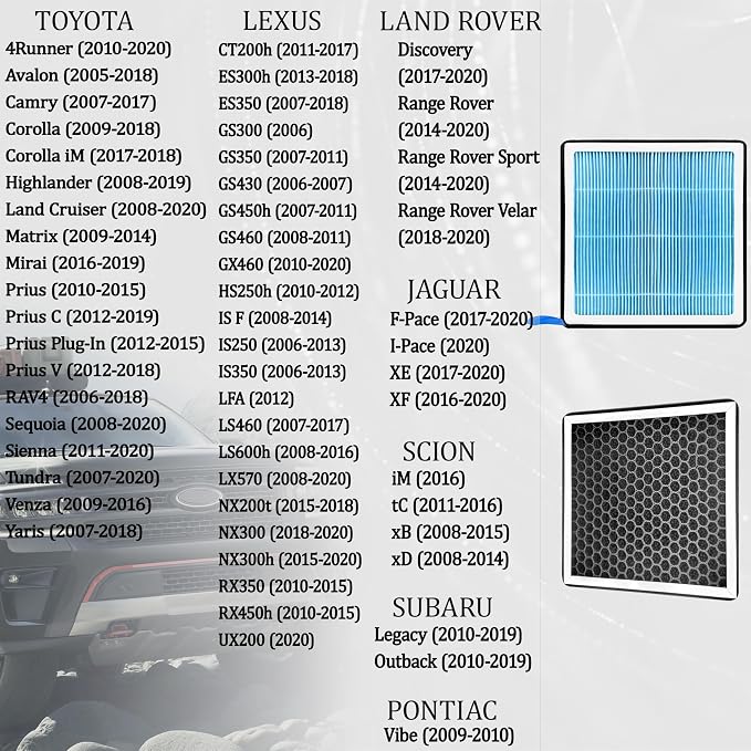 CP285 Cabin Air Filter With Activated Carbon-Compatible With Toyota 4Runner - Image 2