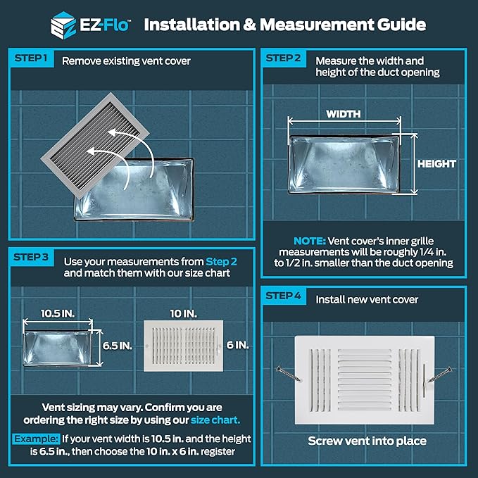 EZ-FLO 10 x 6 Inch Air Vent Cover - Image 3