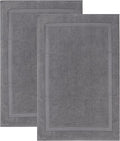Bumble Towels Bliss Luxury 2 Pack Banded Bath Mats - 22" x 34" - Premium Quality Bath Mat Set - 1000 GSM - Soft Combed Cotton, Absorbent (Slate)