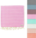 Sand Cloud Turkish Beach Towel - Sand Proof - 100% Certified Organic Turkish Towel - Quick Dry Towel for Beach, Picnic, Blanket or Bath Towel - As Seen on Shark Tank - Gocek (Pink)