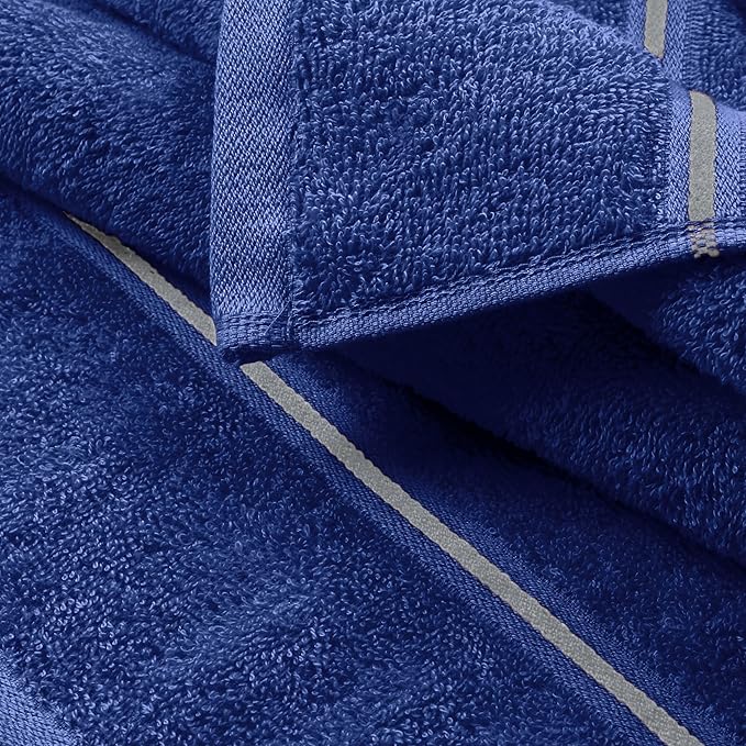 MyOwn Cotton 2 Pack Oversized Bath Towel Set 28x55 inches, Large Bath Towels, Ultra Absorbant Compact Quickdry & Lightweight Towel, Ideal for Gym Travel Camp Pool - Navy Blue