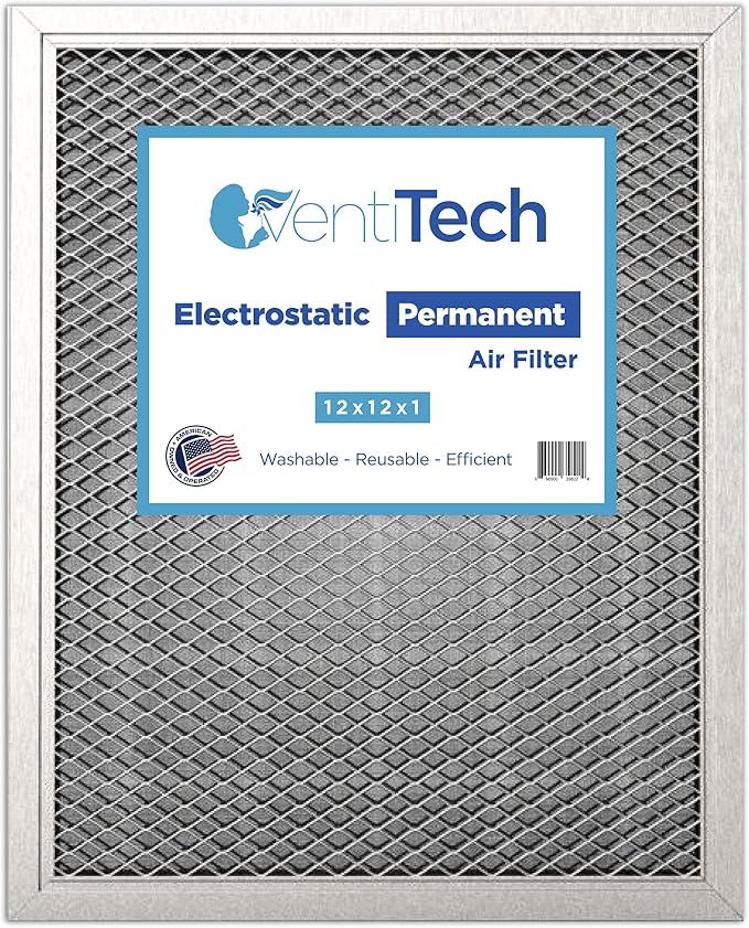 12x12x1 Washable Electrostatic Air Filter. Reusable HVAC & Furnace Air Filter by VentiTech