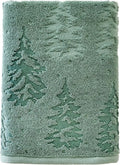 SKL Home Fall/Christmas/Winter Wispy Trees Premium Cotton Blend Bath Towel, 500 GSM, Soft & Absorbent Jacquard, Sage
