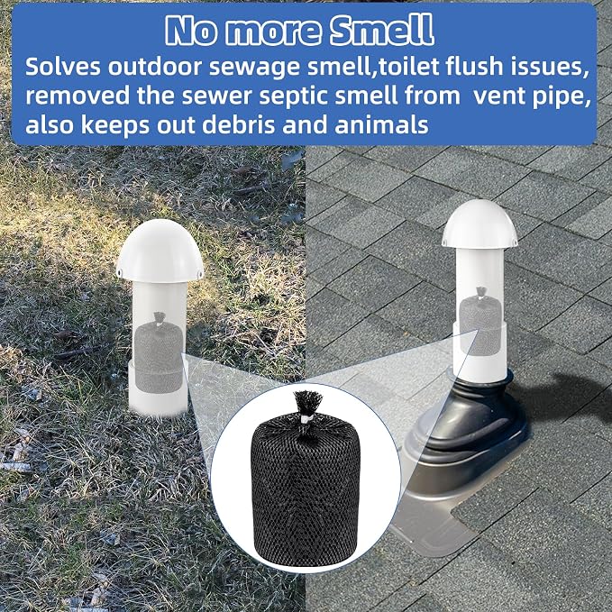 3 Inch Vent Stack Pipe Filter, Sewer Vent Filter Septic Tank Roof Vent Filters - Image 4